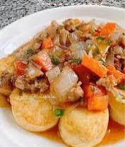 เต้าหู้หมูสับทรงเครื่อง (กับข้าว)