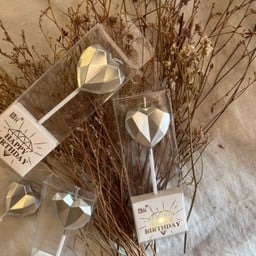 Silver Heart candles