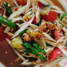 ตำปลาร้าใส่มะกอก