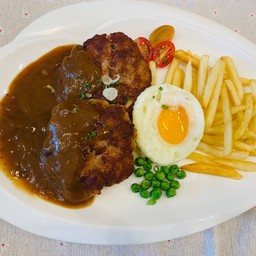 D.สเต็กหมูแฮมเบิร์กซอสเดมิเกรซ