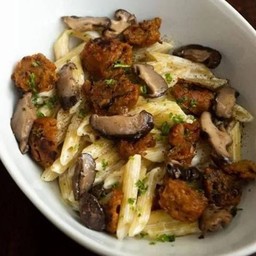Vegan Sausage, Mushroom and Vegan Cream