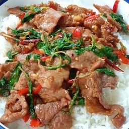 ข้าวกระเพราหมูชิ้น