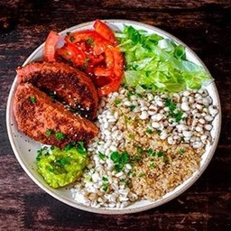 Vegan Sausage Guacamole Quinoa Bowl