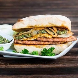 Sausage Kra Prow Sandwich