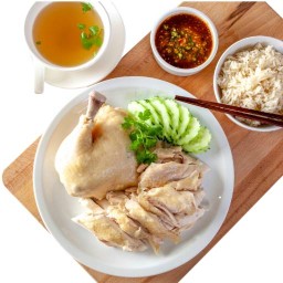 ข้าวมันไก่ เล้งแซ่บ และ ชานม