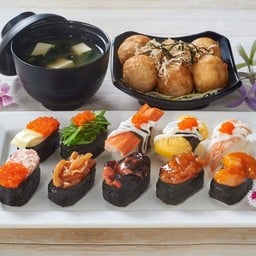 ชุด E เซ็ทรวมซูชิ ทาโกยากิ+ซุป