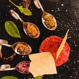 Wagyu Beef Tartare with Its Condiments