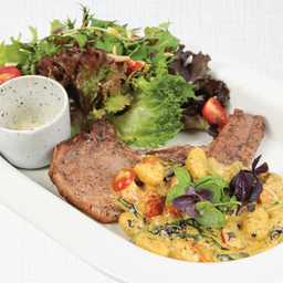 พอร์คชอปยอกกี้ซอสกรีนเพสโต้ เบซิลออร์แกนิค