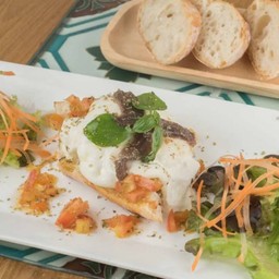 Fresh Burrata Cheese with Anchovies