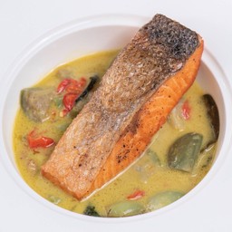 ข้าวแกงเขียวหวานแซลมอน