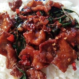 ข้าวกะเพรา หมูชิ้น