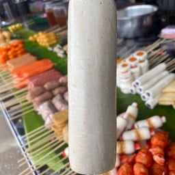 ฟาตีลูกชิ้นทอด น้ำชา น้ำมะพร้าวปั่น ตลาดนัดวงเวียนพรุบาโกย