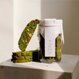 Matcha Almond Strawberry Biscotti Can