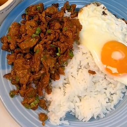 ข้าวทอดมันผัด +ไข่ดาว