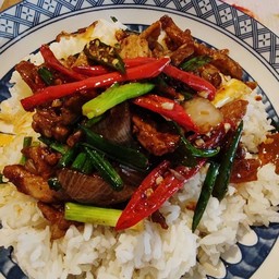 ข้าว+คั่วซอสหมาล่า