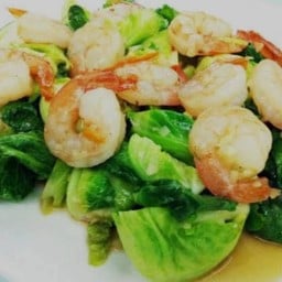 กุ้งผัดแขนงน้ำมันหอย