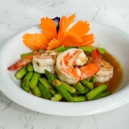 หน่อไม้ฝรั่งกุ้งสด