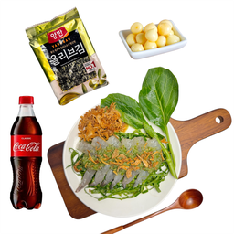 [อร่อยซ่ากับโค้ก] ชุดเซ็ท กุ้งแช่น้ำปลา + สาหร่ายเกาหลี + กระเทียมโทนดองน้ำผึ้ง +  โค้ก ออริจินัล (ขวด)
