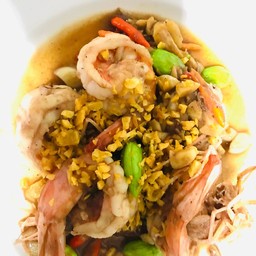 กุ้งแช่บ๋วยผัดกะปิสะตอ