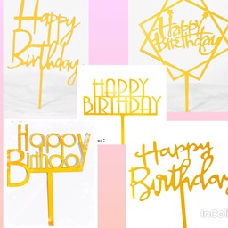 ป้าย HBD อันใหญ่ คละแบบสีทอง 1 ชิ้น