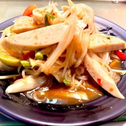 ตำซั่วเส้นเล็กหมูยอปลาร้า