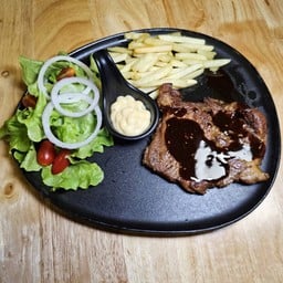 สเต็กหมูซอสหมาล่า