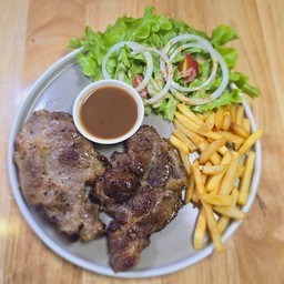 สเต็กหมูซันเดย์+สเต็กหมู