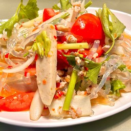 ยำเส้นแก้วหมูยอหมูสับ