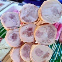 สเต็กไก่เสียบไม้ กลม