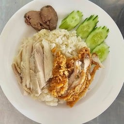 ข้าวมันไก่ผสม ต้ม+ทอด
