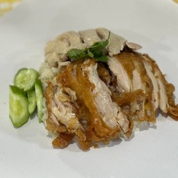 ข้าวมันไก่ผสม ไก่ต้ม+ไก่ทอด