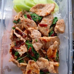 ข้าวกะเพรา(หมูชิ้น)