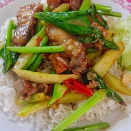 ข้าว+คะน้าหมูอ้วน