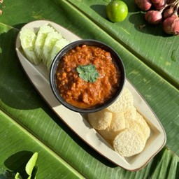 ข้าวตังหน้าตั้ง Crispy Rice Cracker with Chicken and Shrimp Dipping