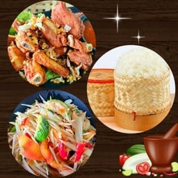 ซี่โครงหมูทอด+ตำปลาร้า+ข้าวเหนียว