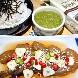 กุ้งดองซีอิ้ว 5 ตัว+ข้าวญี่ปุ่น+สาหร่าย