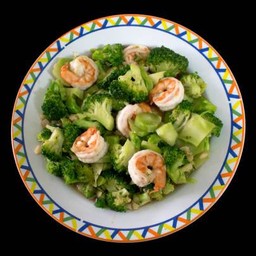 ผัดบล็อกเคอรี่กุ้ง (กับข้าว)