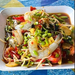 ตำป่าโคราช+กุ้งสด