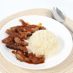 ข้าวหมูทอดซอสหมาล่าพ่นไฟ