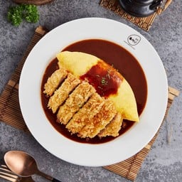 ข้าวห่อไข่หน้าไก่ทอดราดซอสมิโสะแดงสไตล์นาโกย่า