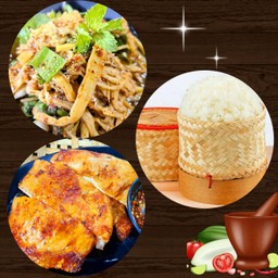 ซุปหน่อไม้+ไก่ย่าง+ข้าวเหนียว