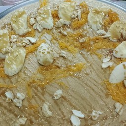 เนยถั่ว+ฝอยทอง+กล้วย+เม็ดมะม่วง+คาราเมล