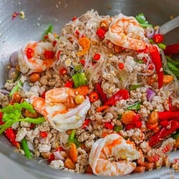 ยำวุ้นเส้น โบราณ กุ้งสุก