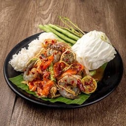 ตำกุ้งสด