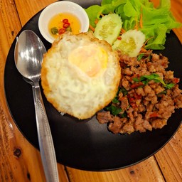 Pork Basil Rice + Fried Egg