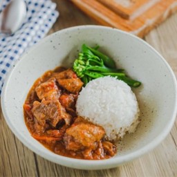 ข้าวหมูผัดซอส
