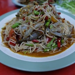 ตำซั่วปลาร้ากุ้งสด