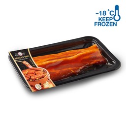 หมูสามชั้นหนาบั้งหมักซอสสไตล์เกาหลี 200g - แช่แข็ง