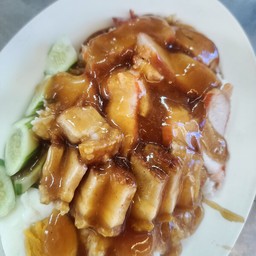 ข้าวหมูแดง+หมูกรอบ
