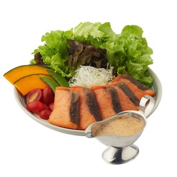 สลัดปลาแซลมอนทอด